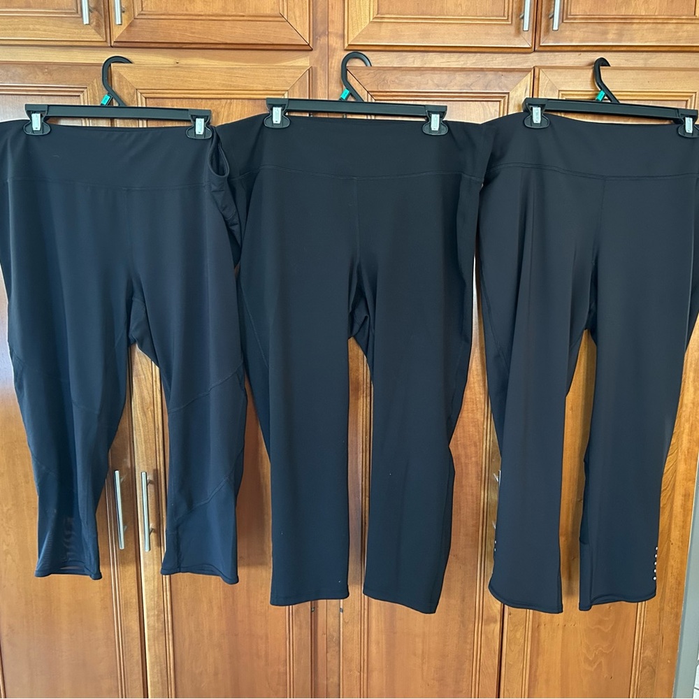 Bundle of 3 black yoga capri leggings